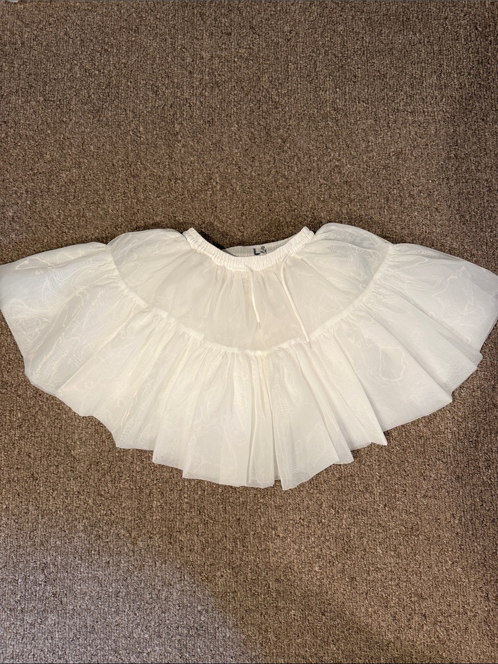 White Layered petticoatwith Elastic Waist